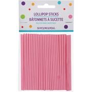 Pastel Pink Paper Lollipop Sticks, 4in, 50ct