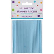 Pastel Blue Paper Lollipop Sticks, 4in, 50ct
