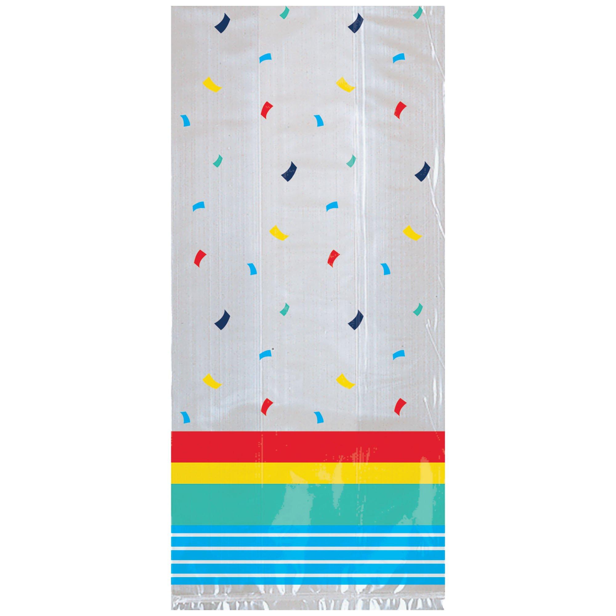 Rainbow Stripe Treat Bags, 4in x 9.5in, 16ct