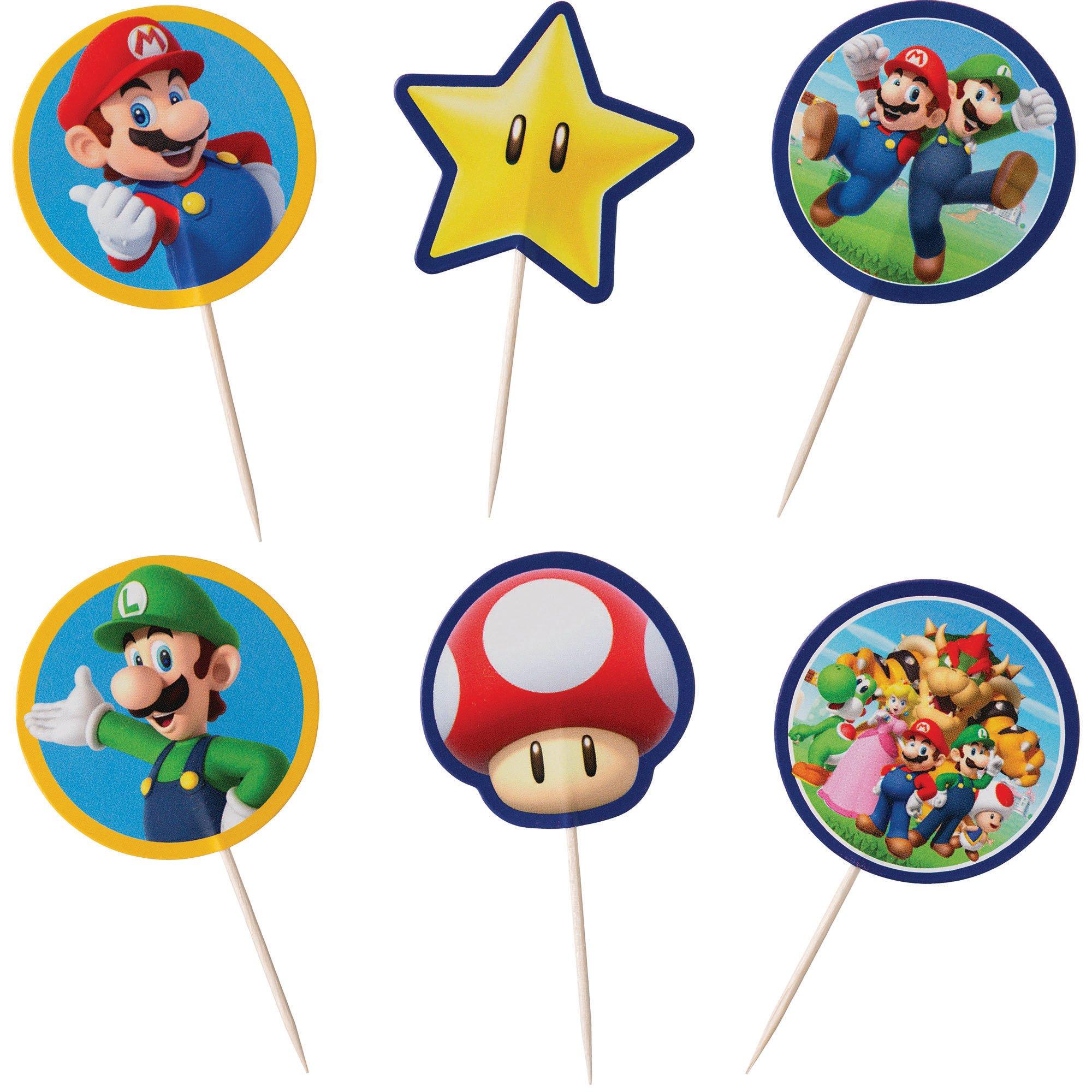 Super Mario Cupcake Picks, 3.5in, 24ct