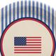 Americana Stripe Paper Dinner Plates, 10.5in, 8ct