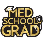 Metallic Med School Grad Cardstock Cutout, 19.75in x 16.5in