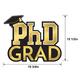 Metallic PhD Grad Cardstock Cutout, 19.12in x 15.5in