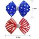 Metallic Blue & Red Patriotic Bow Hair Clips, 3.75in x 2.75in, 2ct