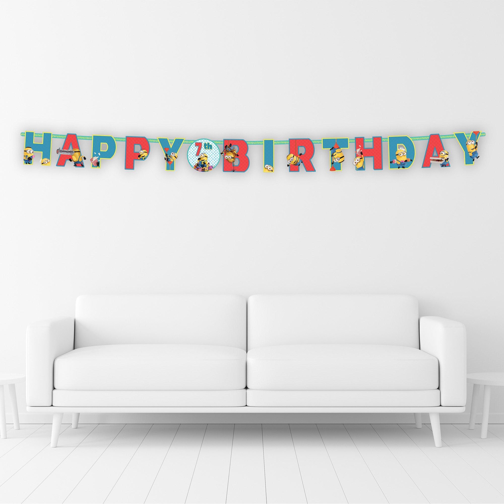 Minions Add an Age Cardstock Birthday Banner Kit, 10ft - Despicable Me 4