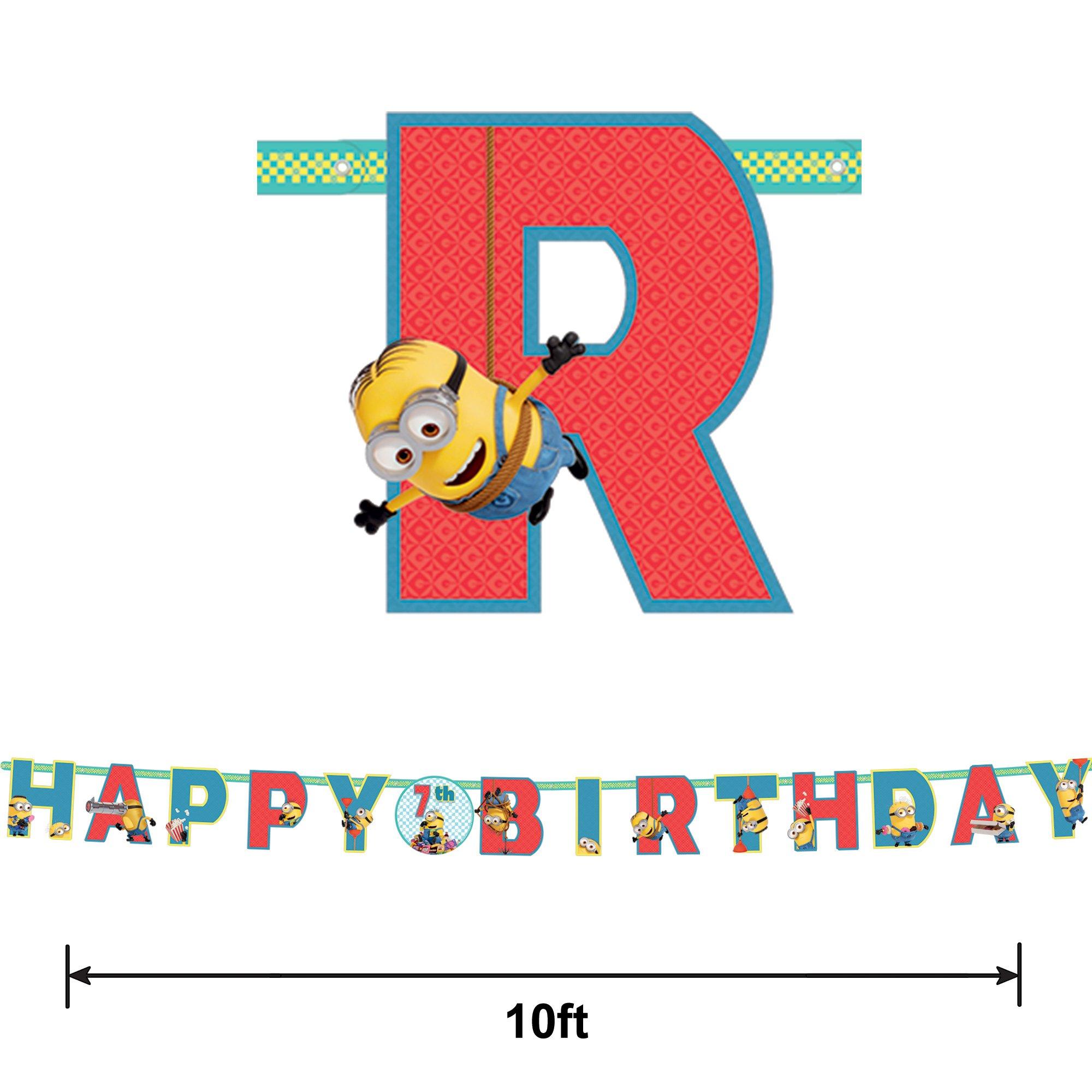 Minions Add an Age Cardstock Birthday Banner Kit, 10ft - Despicable Me 4