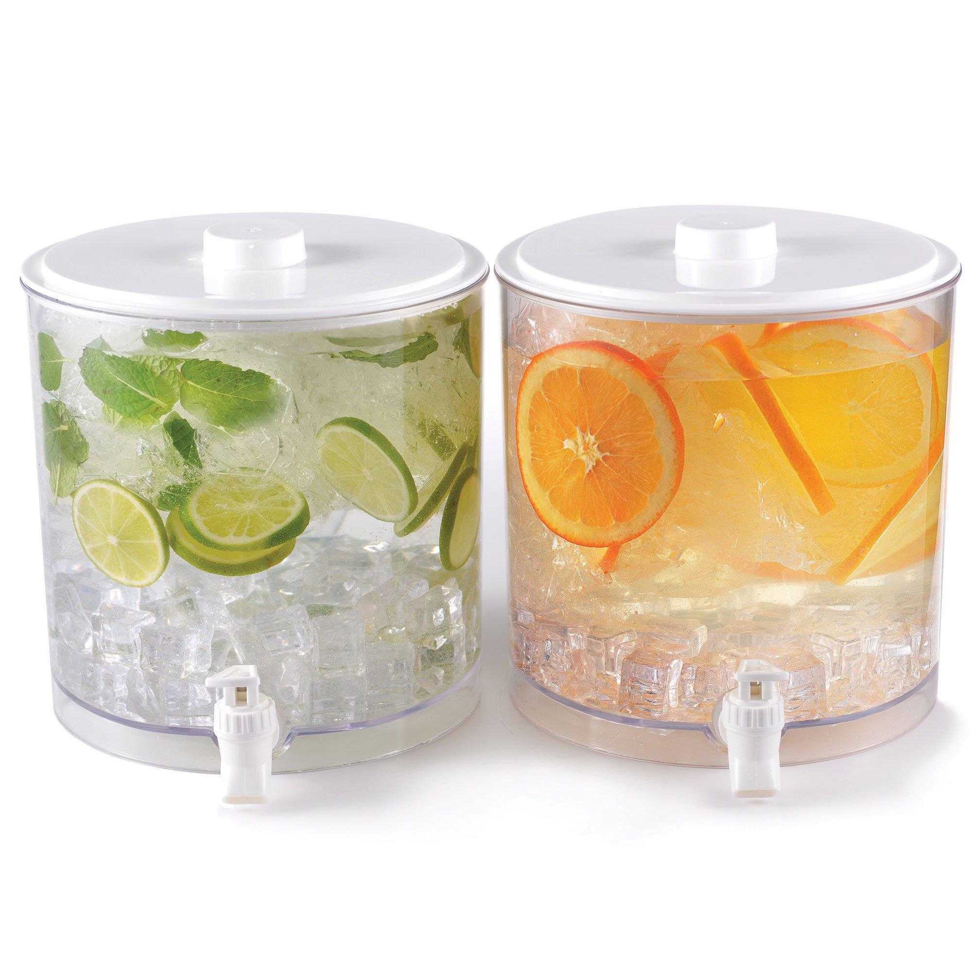 Clear Stackable Beverage Dispensers, 1.3gal, 2ct