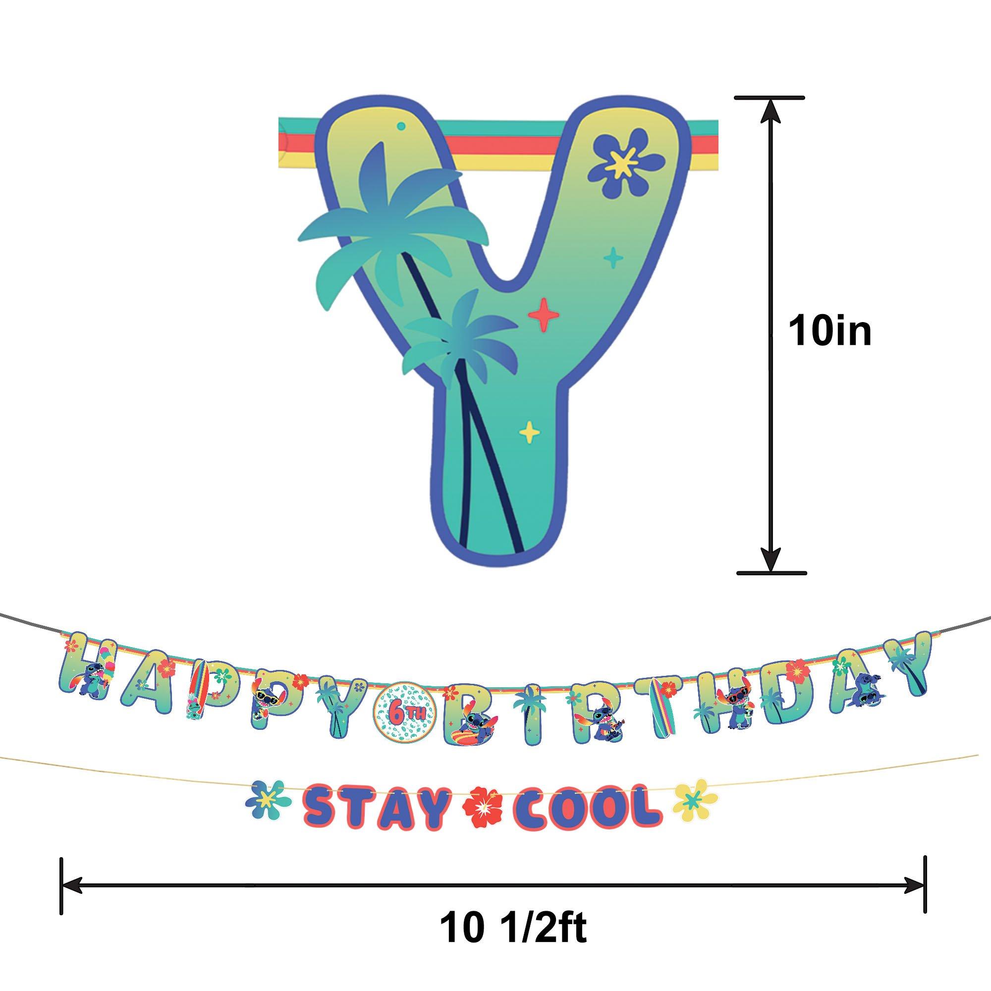 Stitch Aloha Add an Age Cardstock Birthday Banner Kit, 10.5ft - Disney Lilo & Stitch