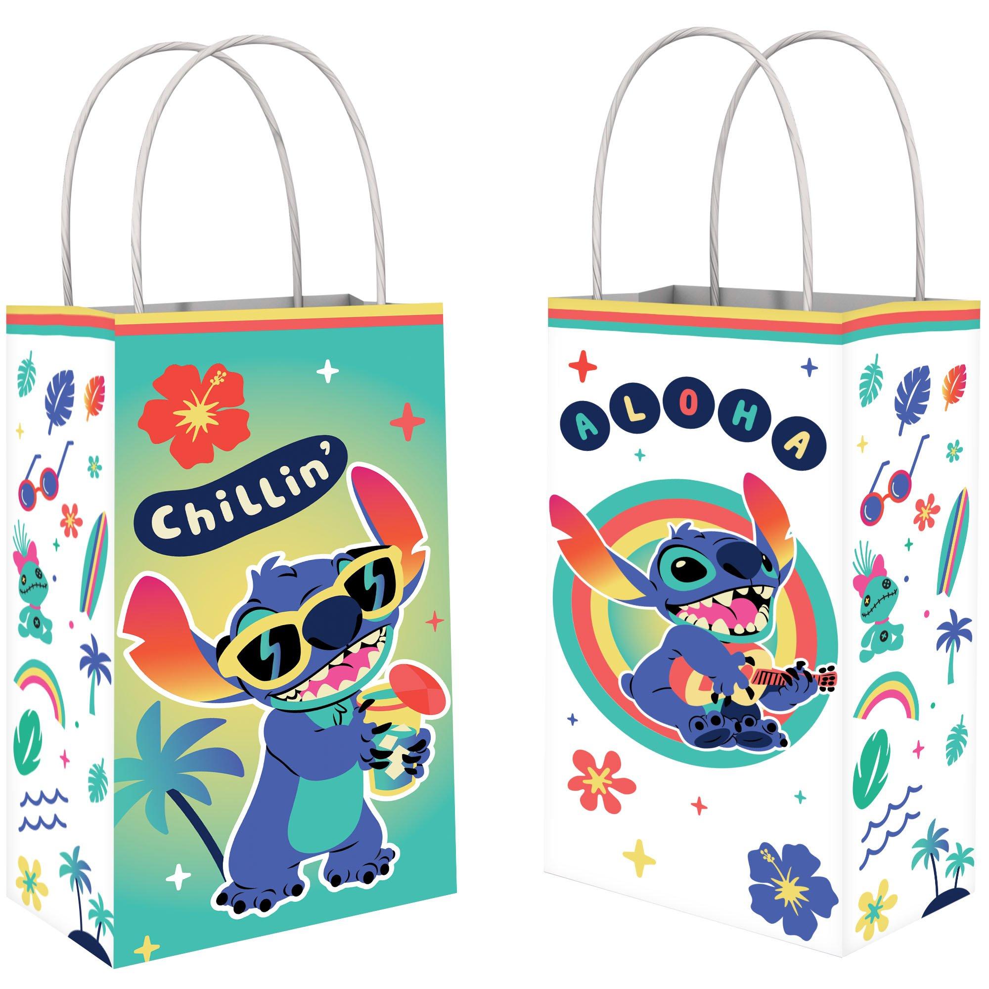 Stitch Aloha Kraft Favor Bags, 5in x 8.25in, 8ct - Disney Lilo & Stitch