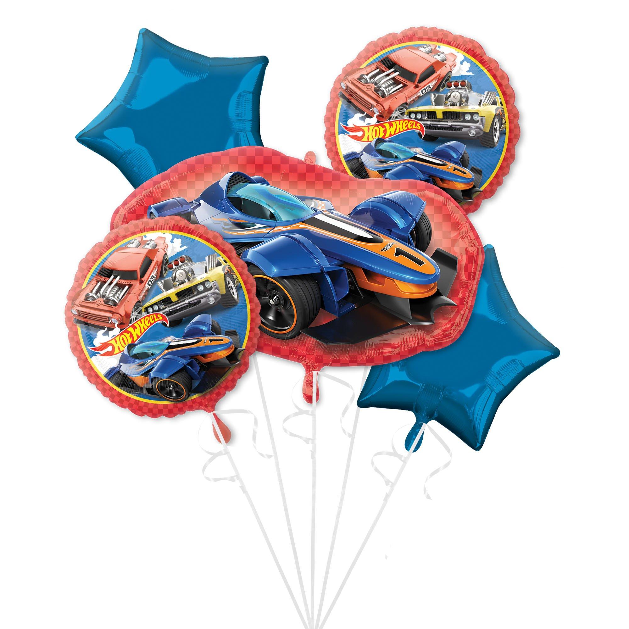 Hot Wheels Foil Balloon Bouquet, 5pc