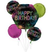 Let's Glow Crazy Birthday Foil Balloon Bouquet, 5pc