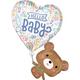 Blushing Bear Hello Baby Shower Foil Balloon, 26in x 31in - Sweet Baby Shapes