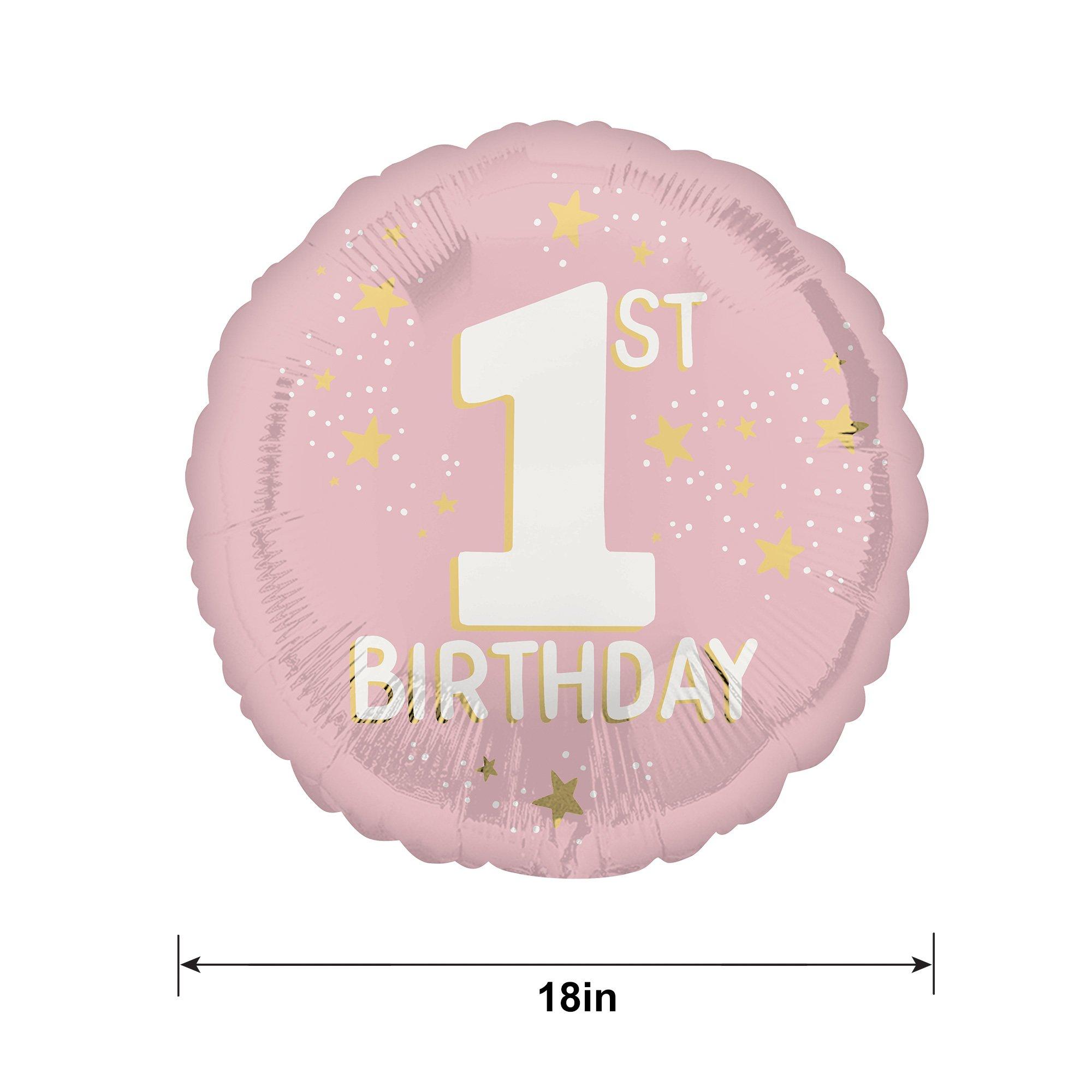 Pink 1st Birthday Foil Balloon, 18in - Little Miss One-derful