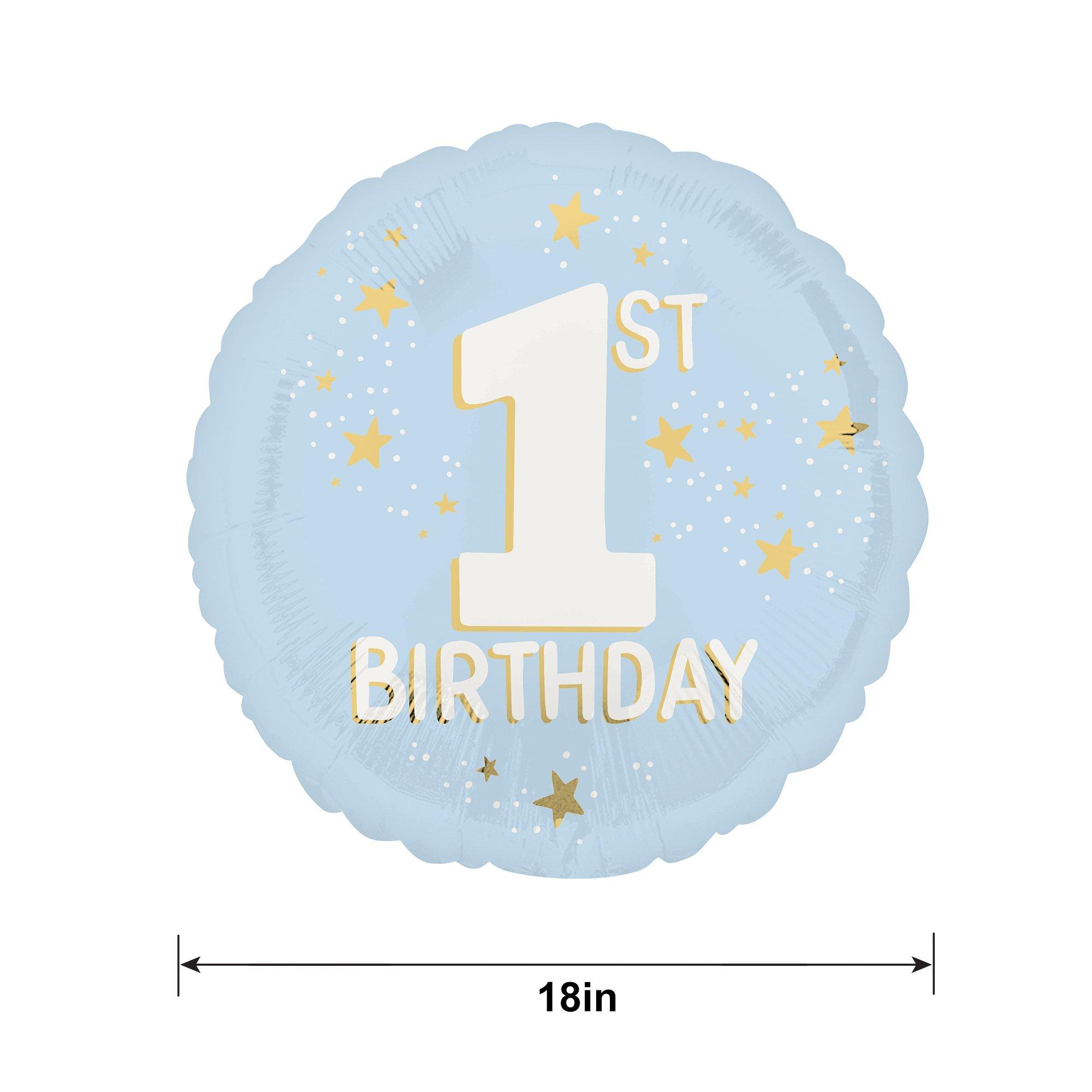 Blue 1st Birthday Foil Balloon, 18in - Little Mister One-derful
