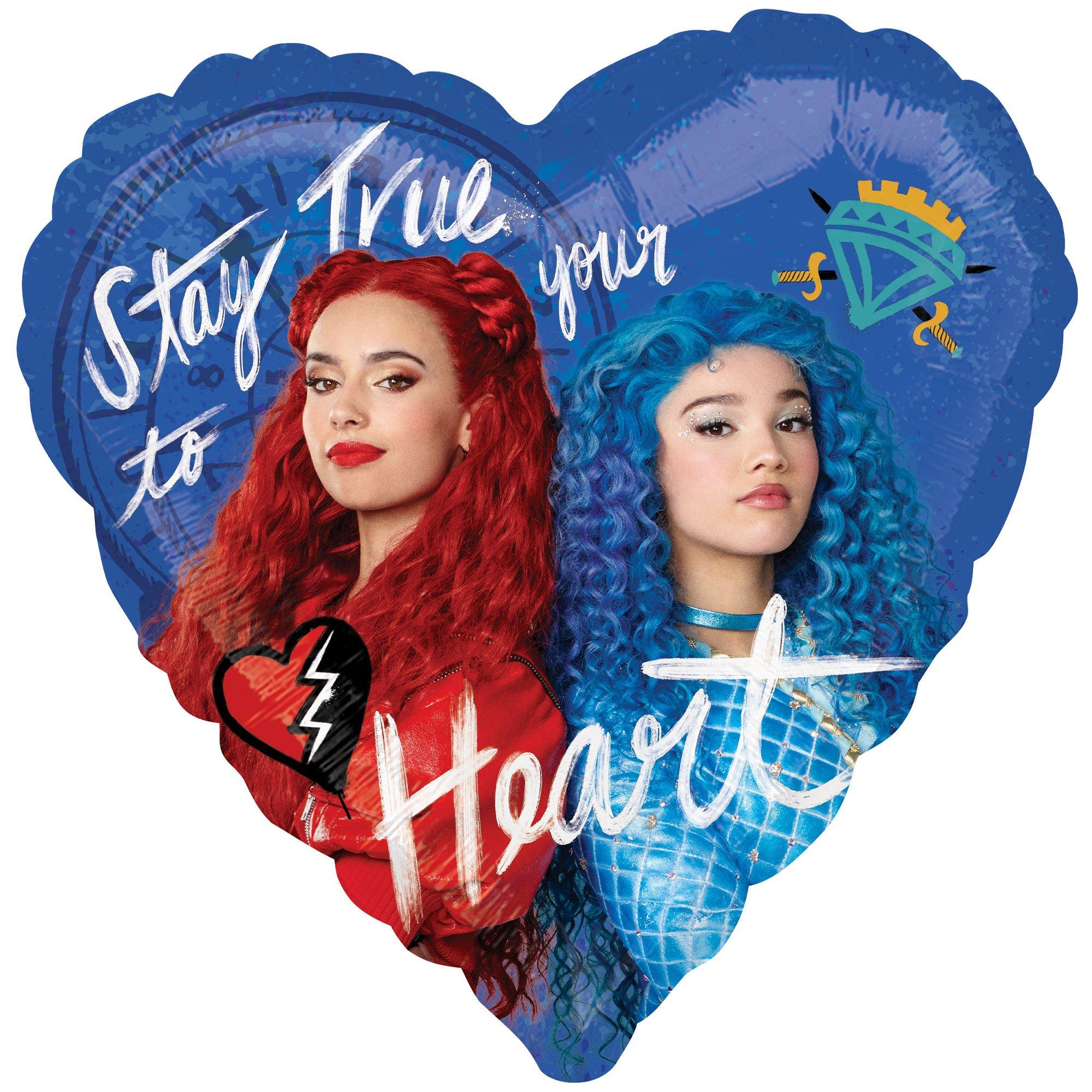 Red & Chloe Stay True Heart Foil Balloon, 28in - Descendants 4: The Rise of Red