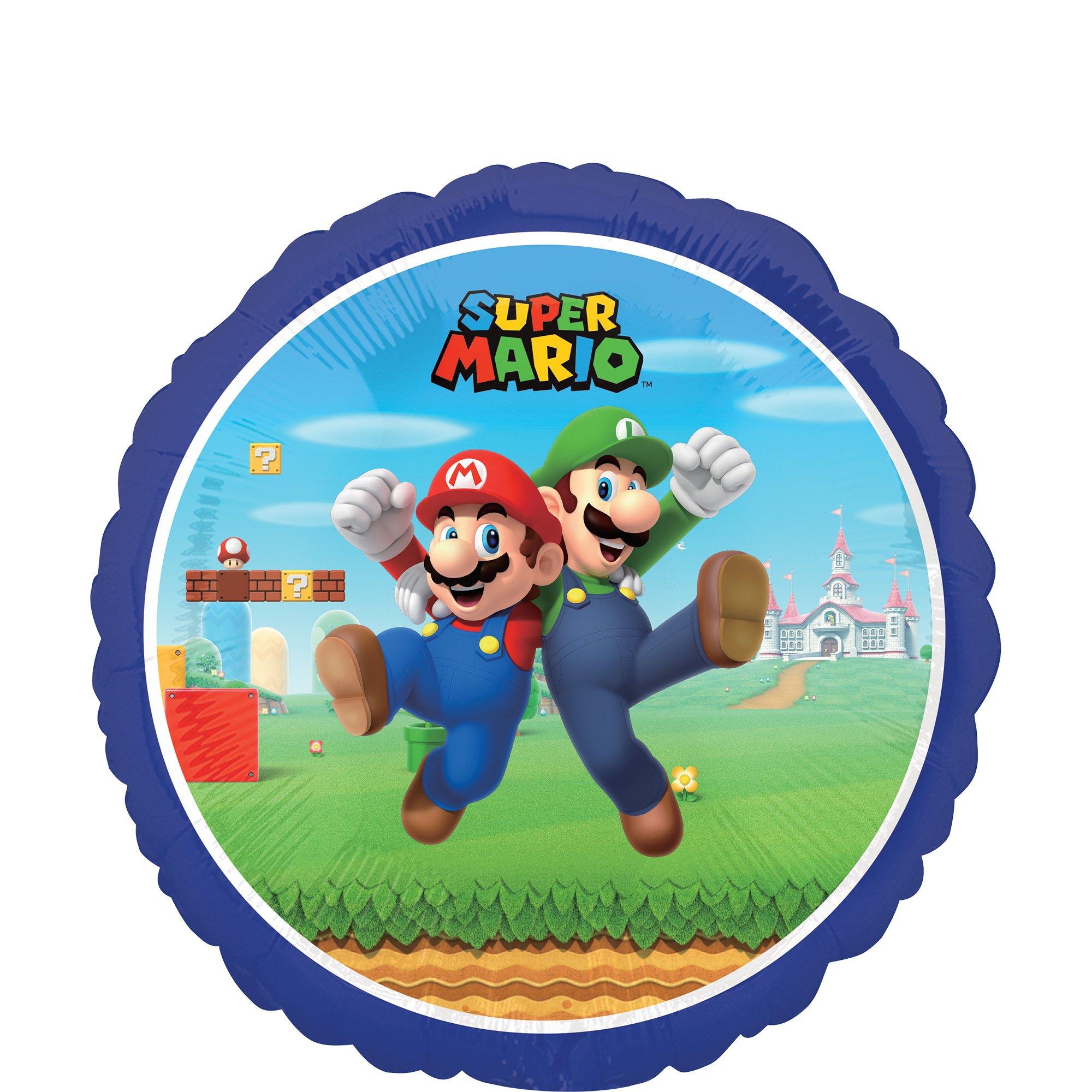 Mario & Luigi Foil Balloon, 18in - Super Mario Bros