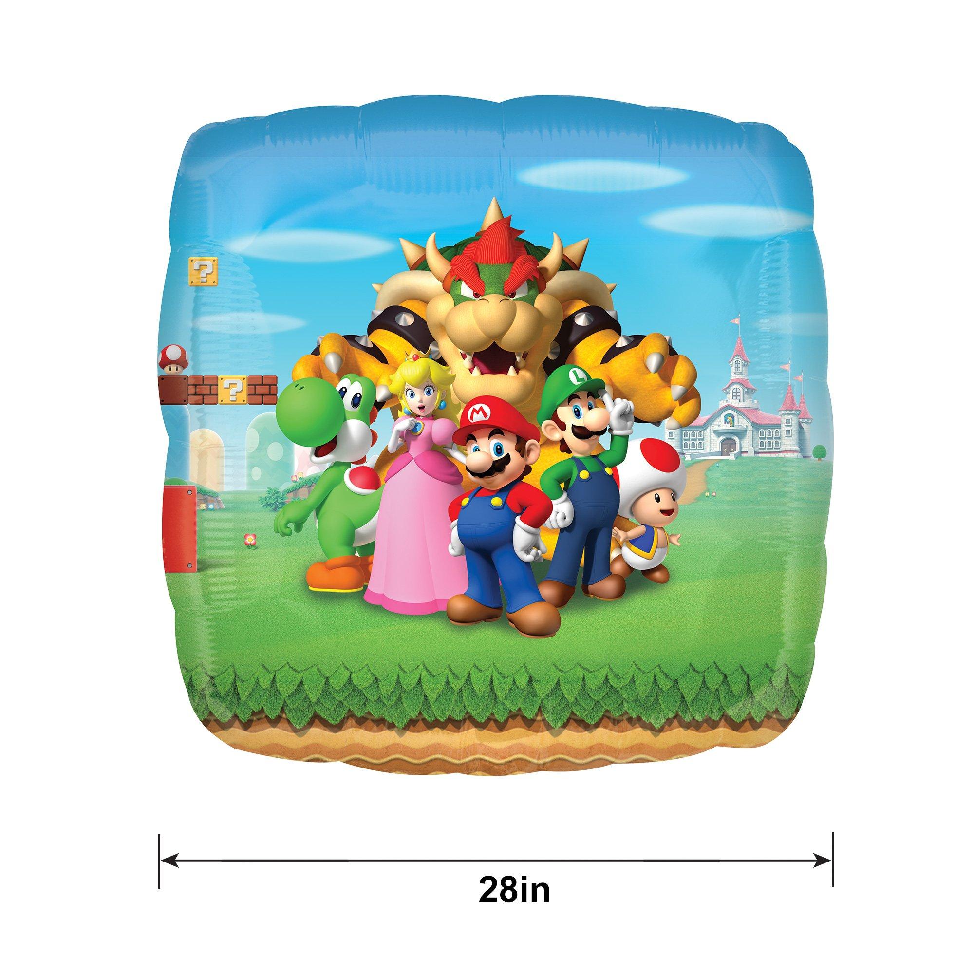 Super Mario Bros Square Foil Balloon, 28in