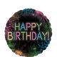 Neon Happy Birthday Foil Balloon, 18in - Let's Glow Crazy
