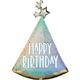 Pastel Dream Happy Birthday Party Hat-Shaped Foil Balloon, 27in x 36in