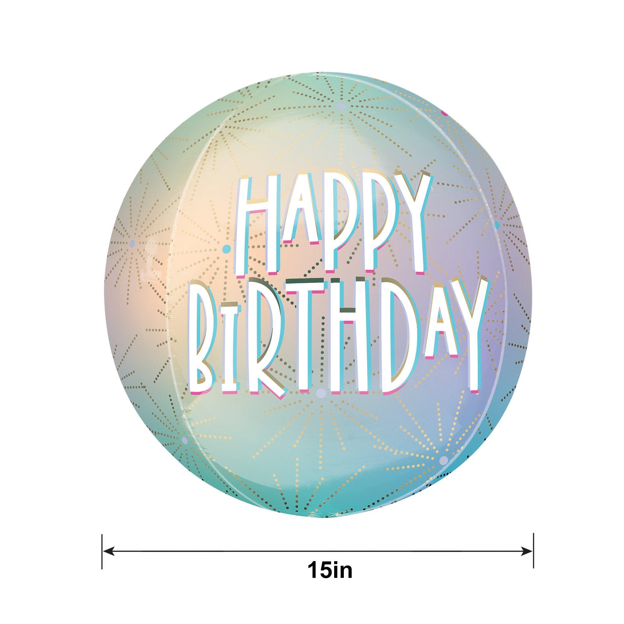 Pastel Dream Happy Birthday Orbz Balloon, 15in x 16in