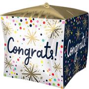 Confetti Sprinkle Congrats Cubez Foil Balloon, 15in
