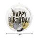 Black, Silver & Gold Happy Birthday Stuffed Plastic Balloon, 20in