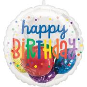 Rainbow Happy Birthday Stuffed Plastic Balloon, 20in