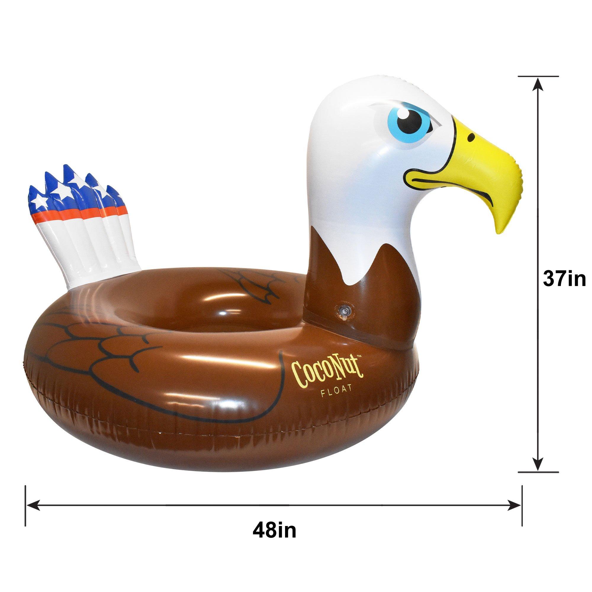 Inflatable Patriotic Bald Eagle Pool Float, 48in x 37in