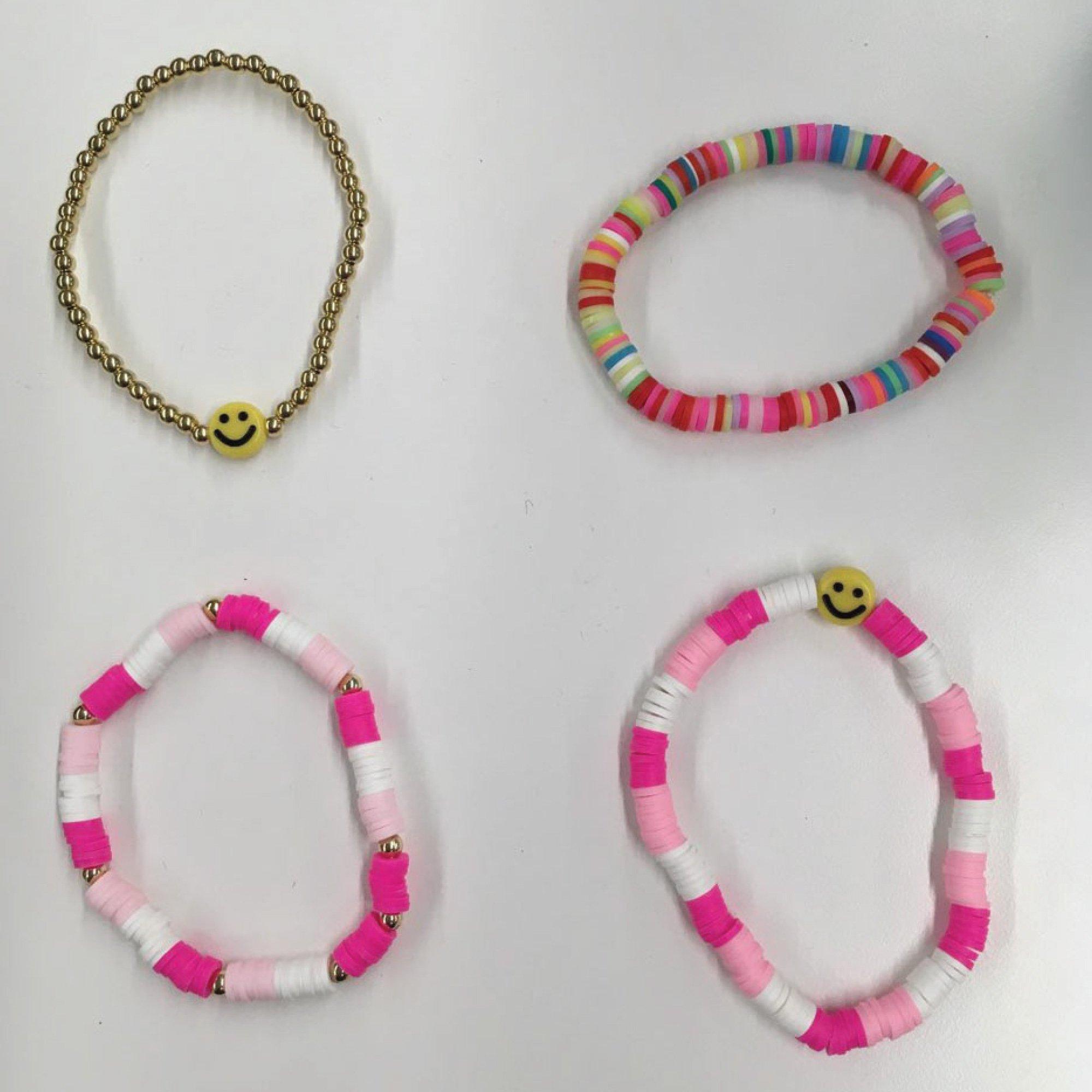 Pink Stretchy Bead Bracelets, 12ct