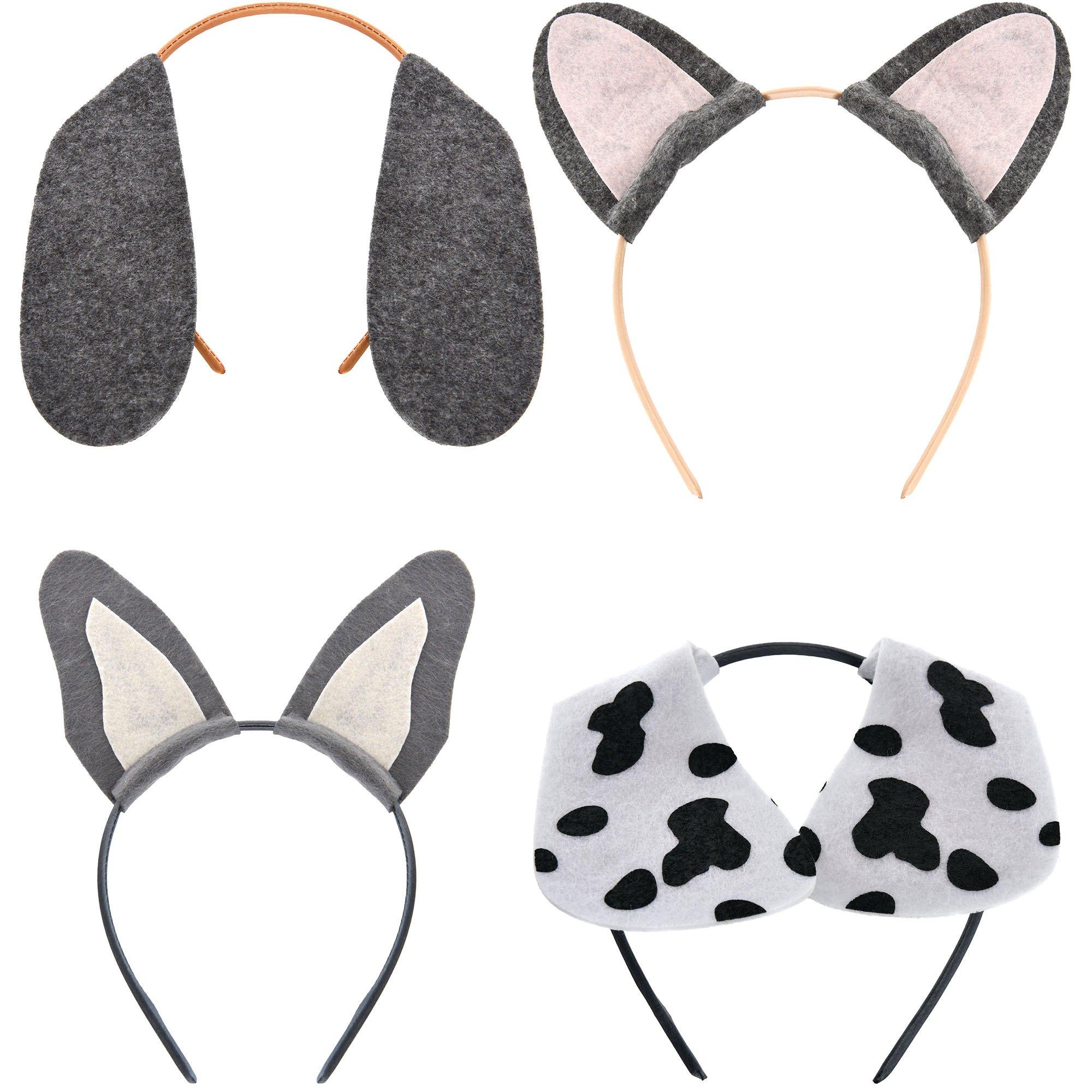 Pawsome Party Dog Ear Headbands, 4ct