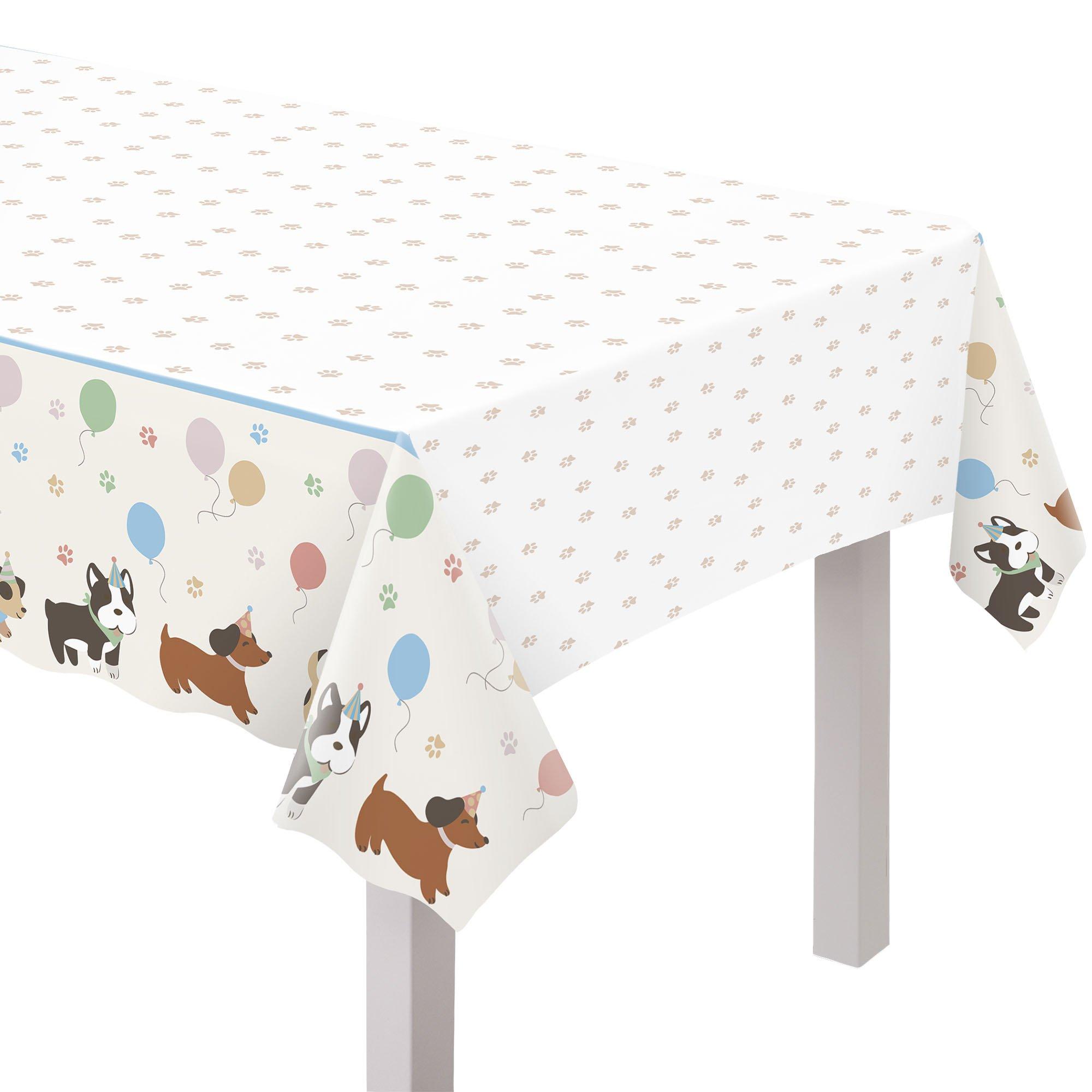 Pawsome Party Plastic Table Cover, 54in x 96in