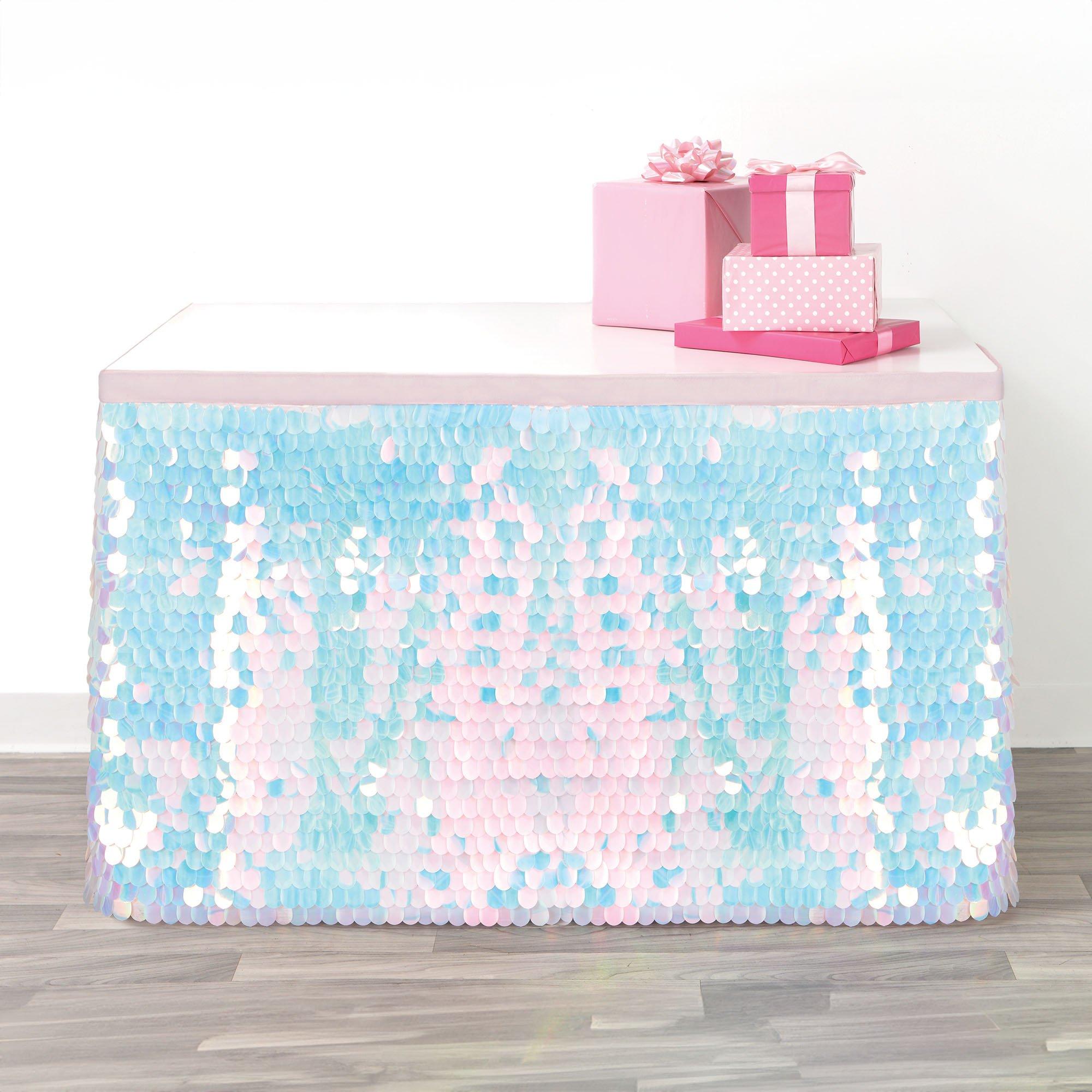 Luminous Sequin Table Skirt, 30in x 6ft