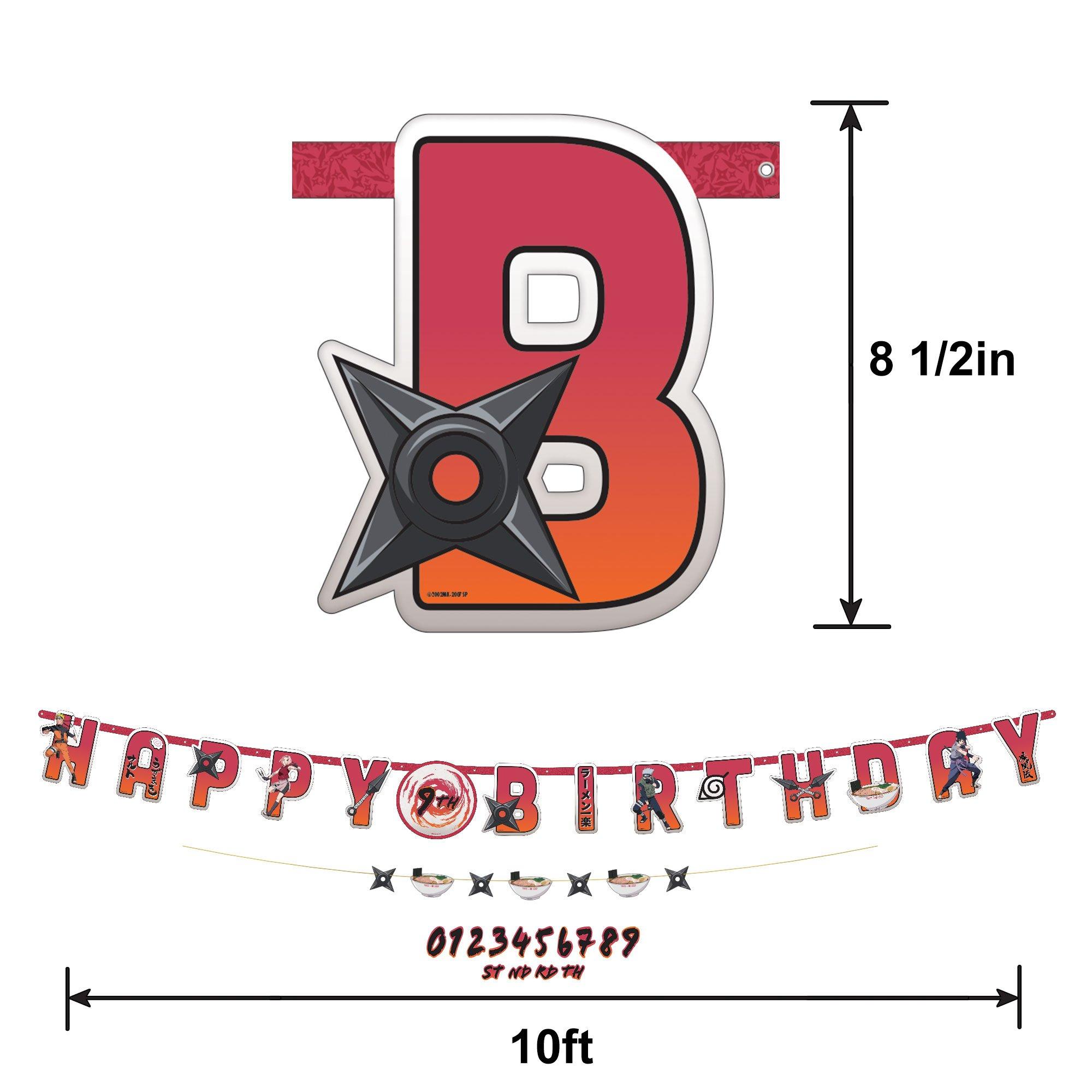 Naruto Shippuden Add an Age Cardstock Birthday Banner Kit, 10ft