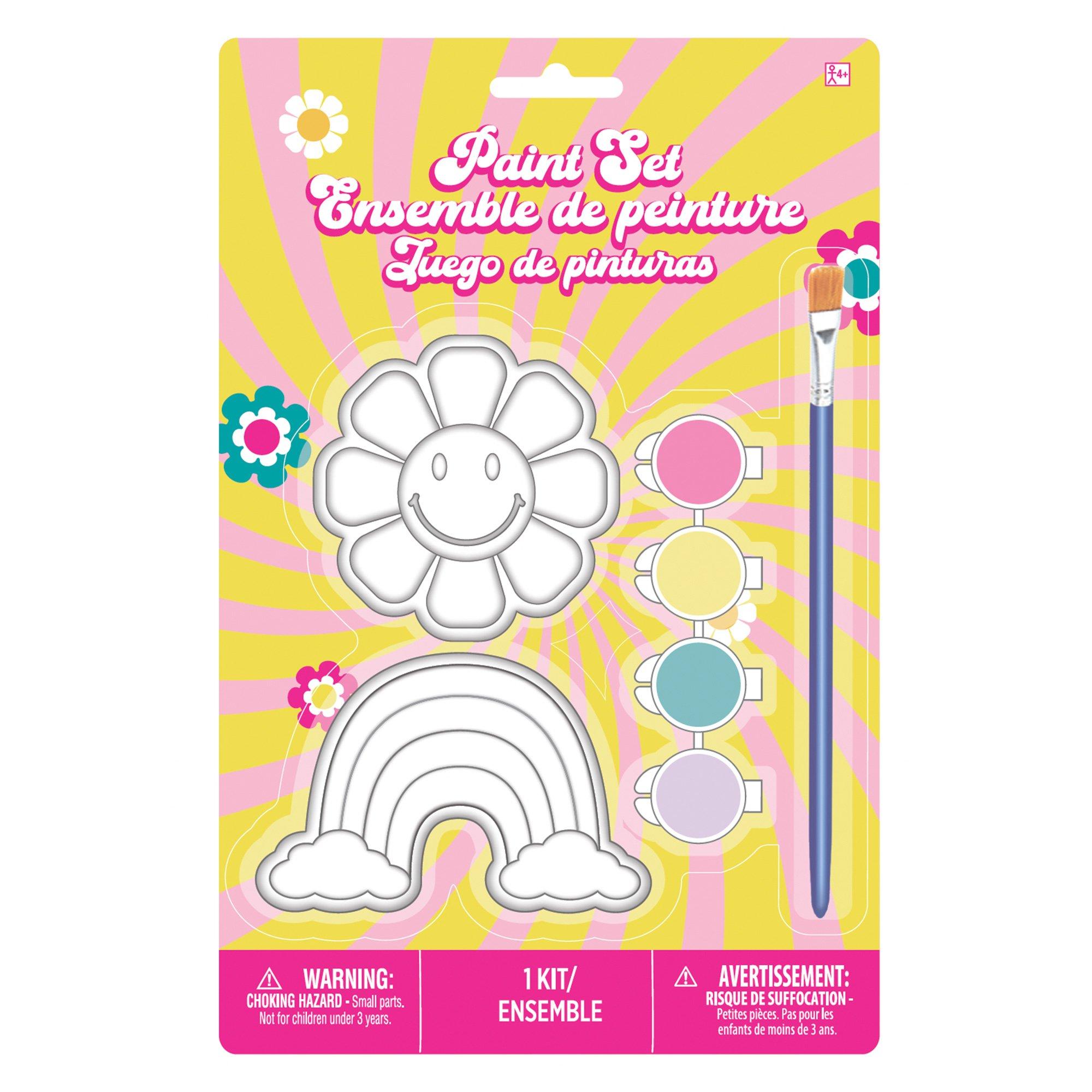 Rainbow & Smiley Flower Paint Set, 7pc