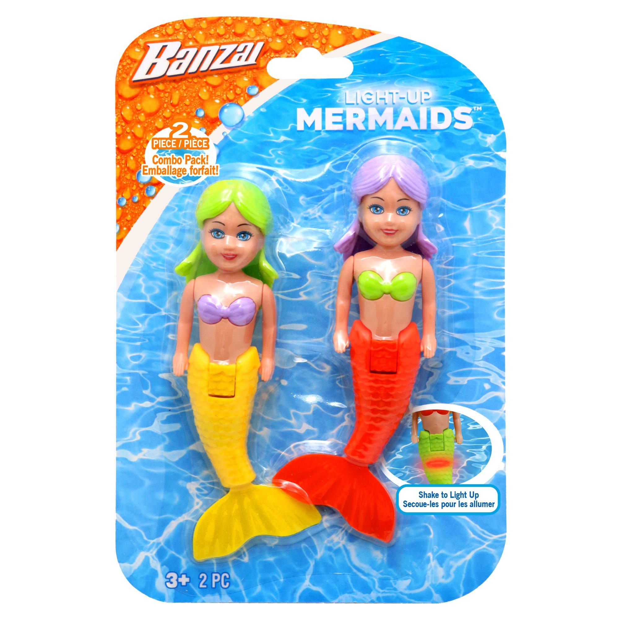 Banzai Light-Up Mermaids Swim Toys, 2ct