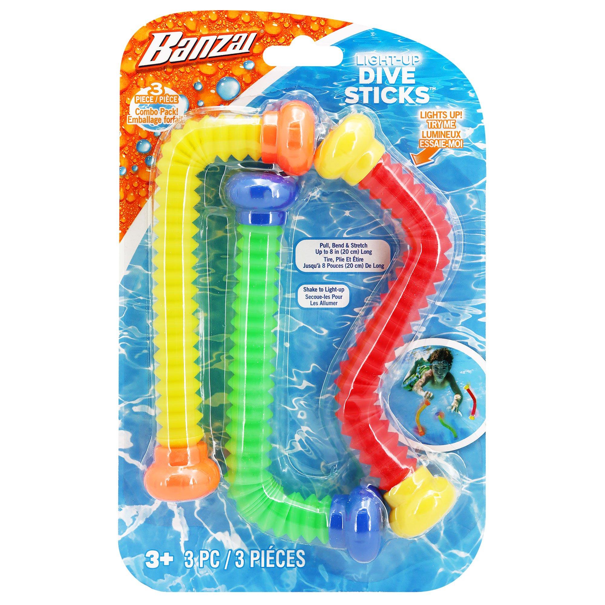 Banzai Light-Up Dive Sticks, 3ct