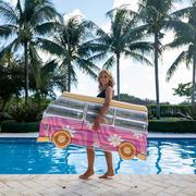 Inflatable Deluxe Pink Retro Van Pool Body Raft, 30in x 60in