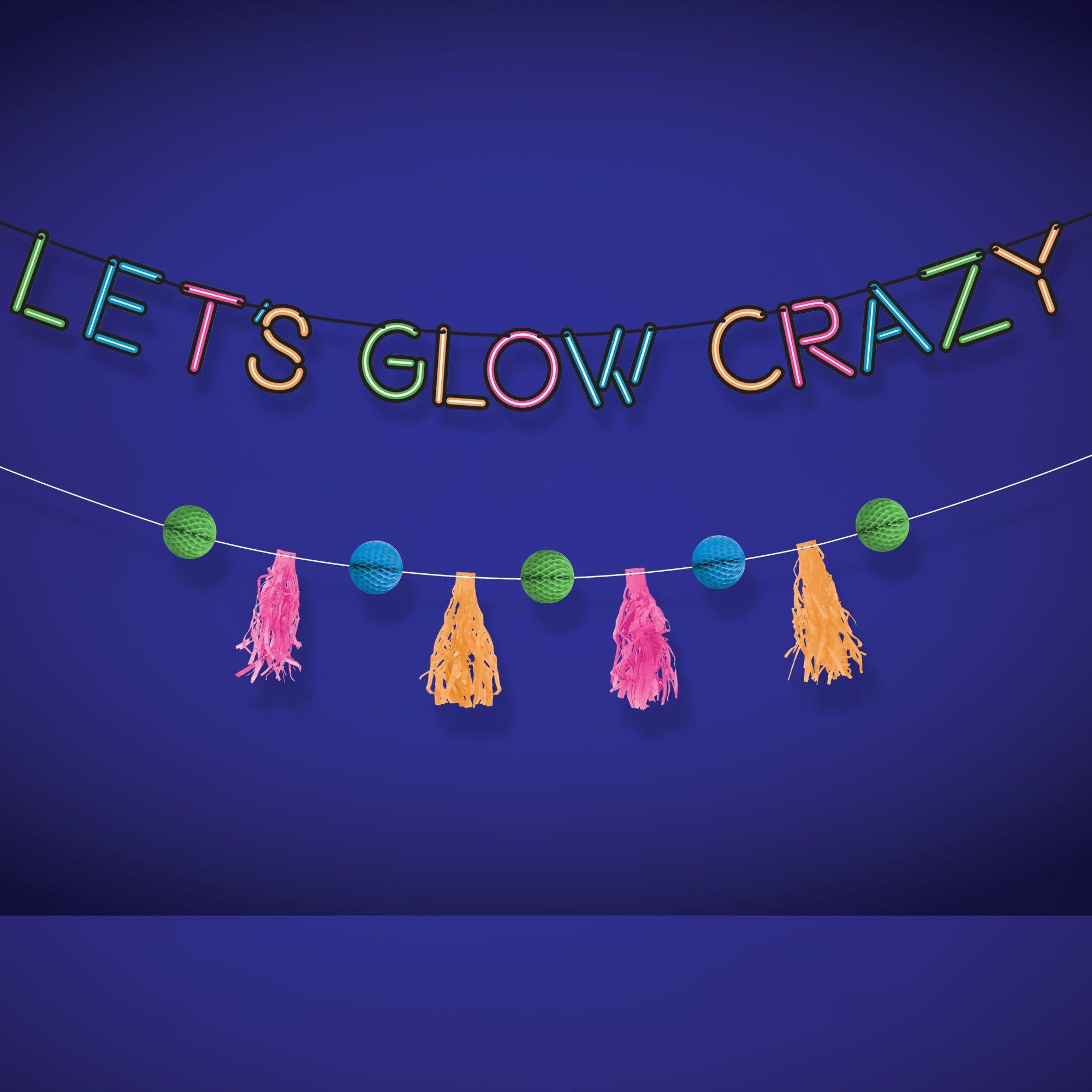 Glow Party Black Light Reactive Cardstock Banner, 2pc, 6ft