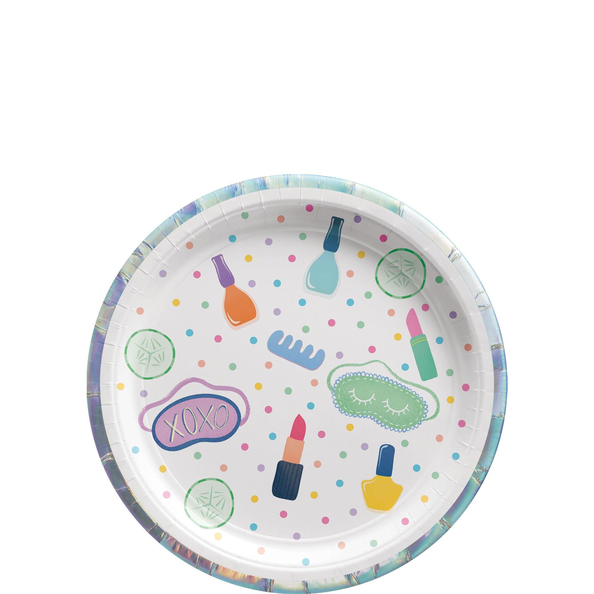 Spa Party Paper Dessert Plates, 7in, 8ct