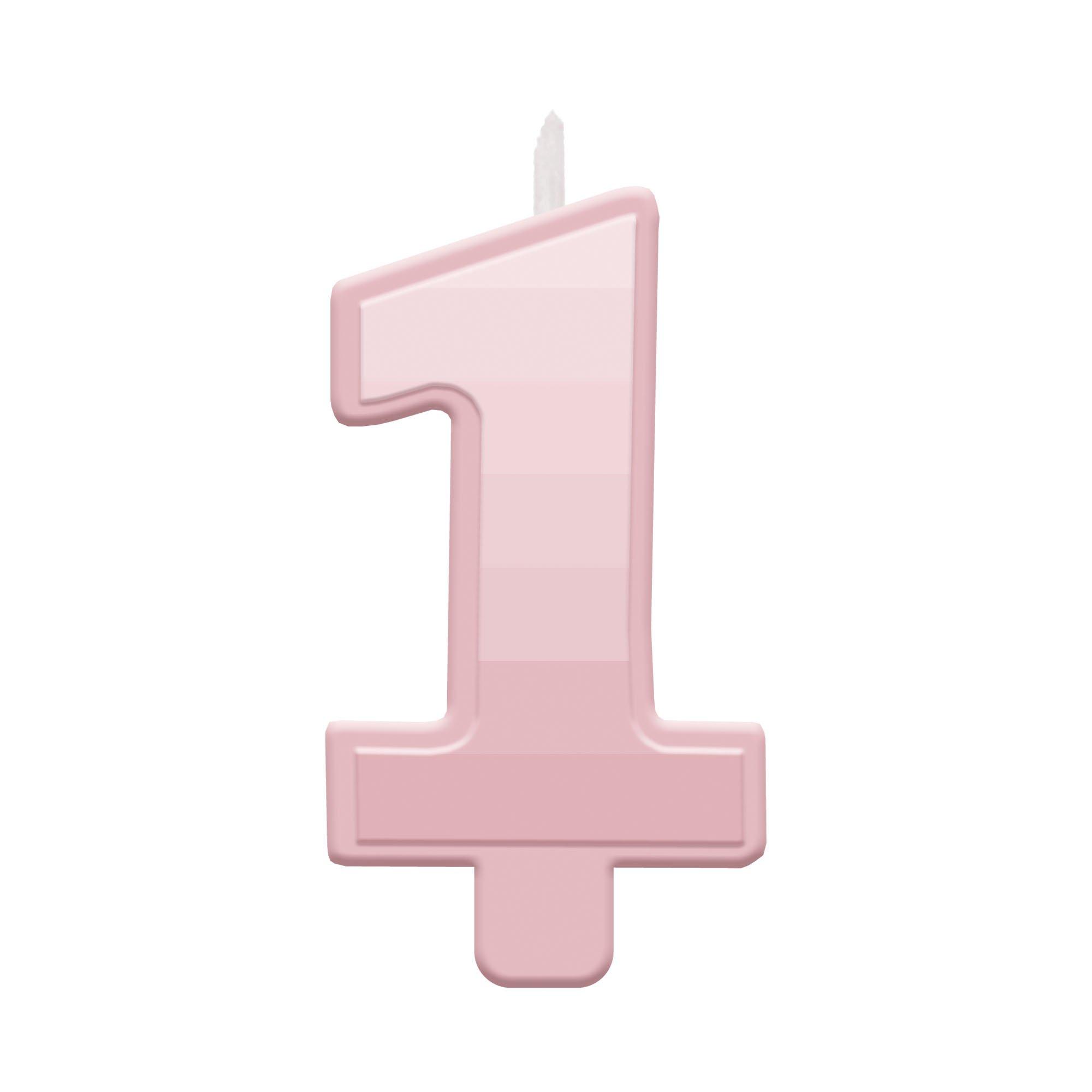 Pink 1st Birthday Wax Candle