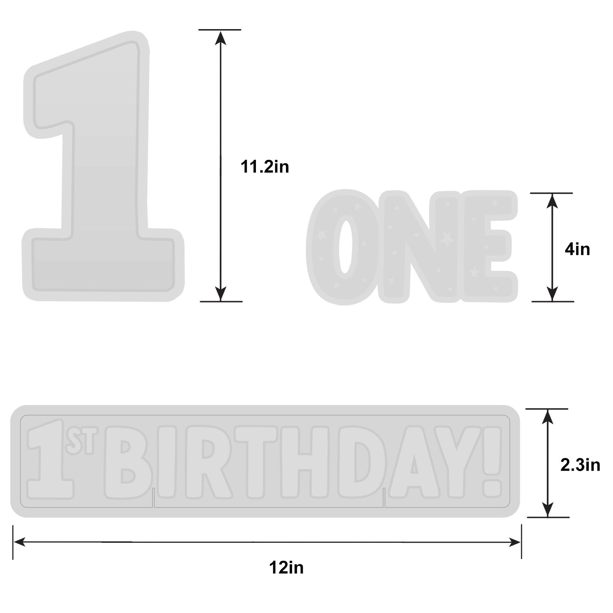 Blue 1st Birthday Cardstock Table Decorations, 4pc