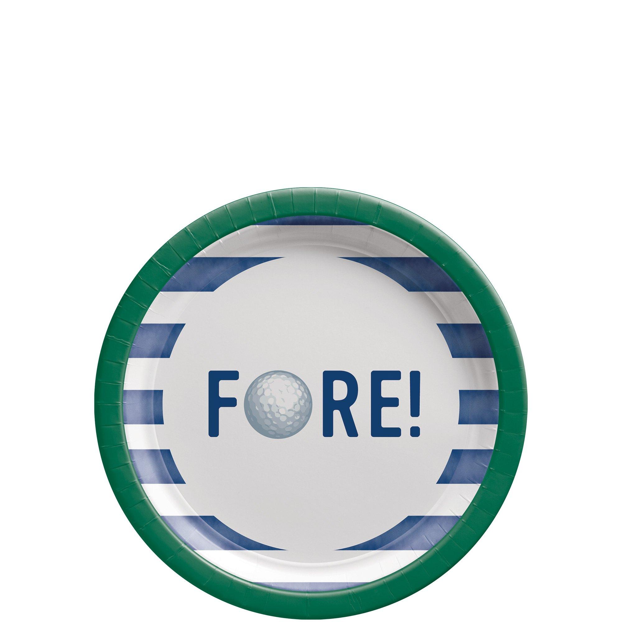 Fore! Golf Paper Dessert Plates, 7in, 20ct - Hole in One