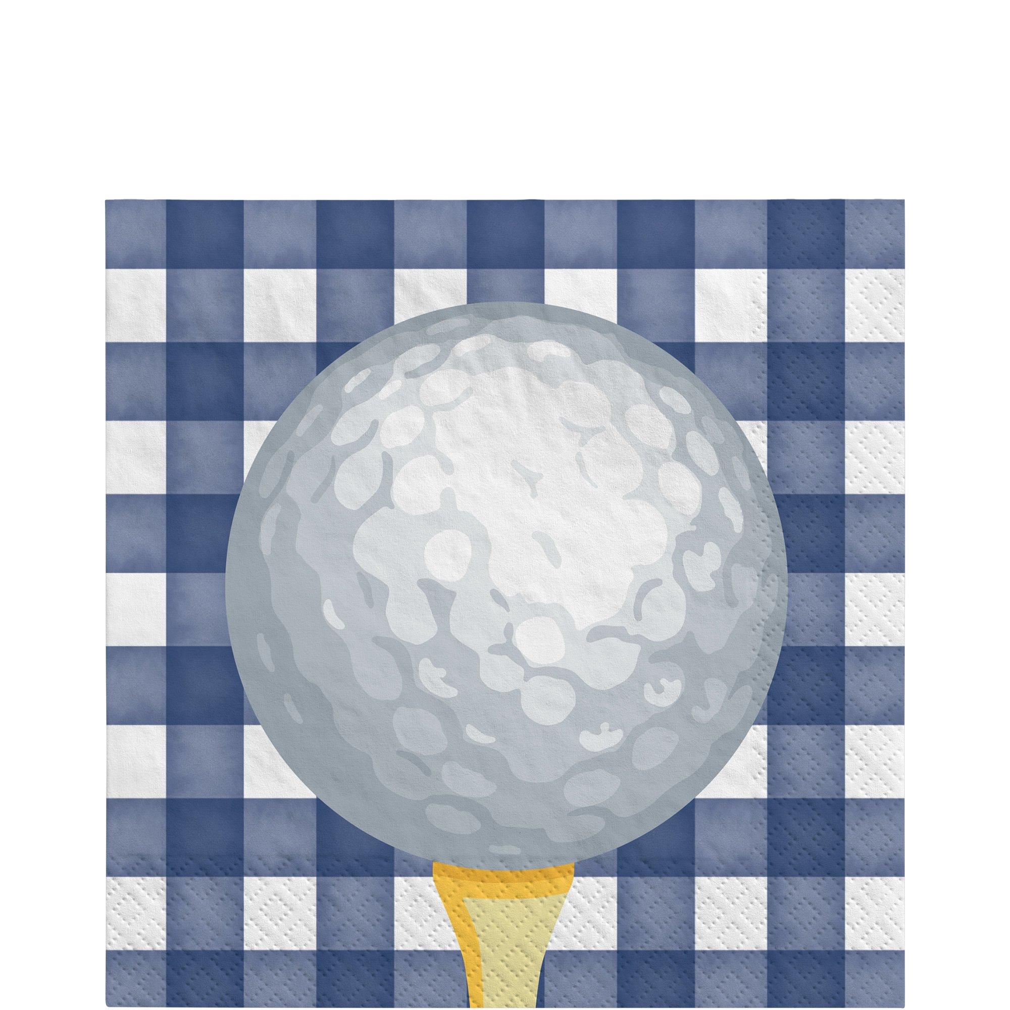 Golf Ball Gingham Paper Lunch Napkins, 6.5in, 40ct - Hole in One