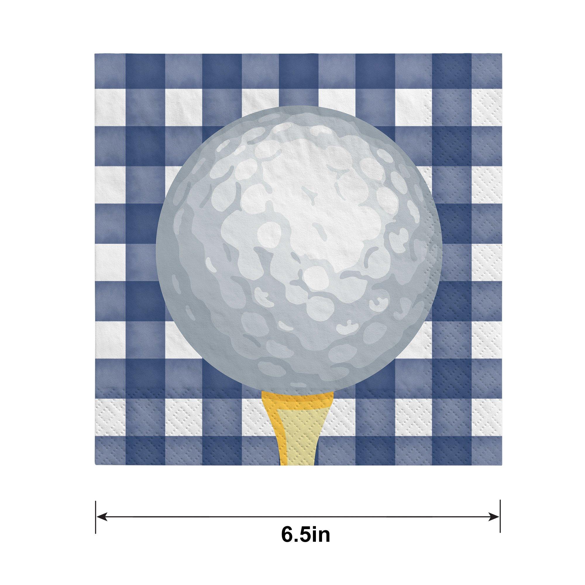 Golf Ball Gingham Paper Lunch Napkins, 6.5in, 40ct - Hole in One