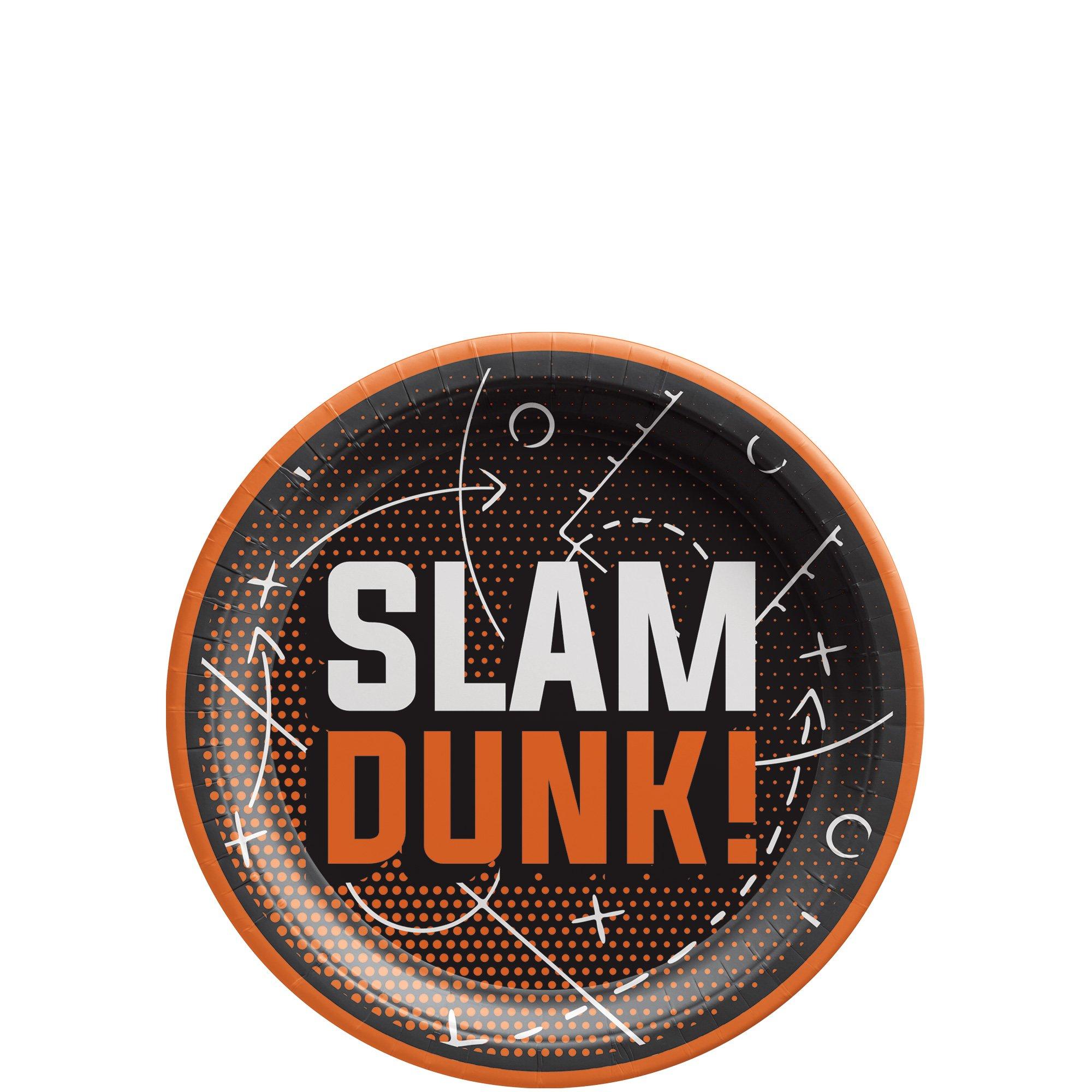 Slam Dunk! Basketball Paper Dessert Plates, 7in, 20ct - Alley Oop