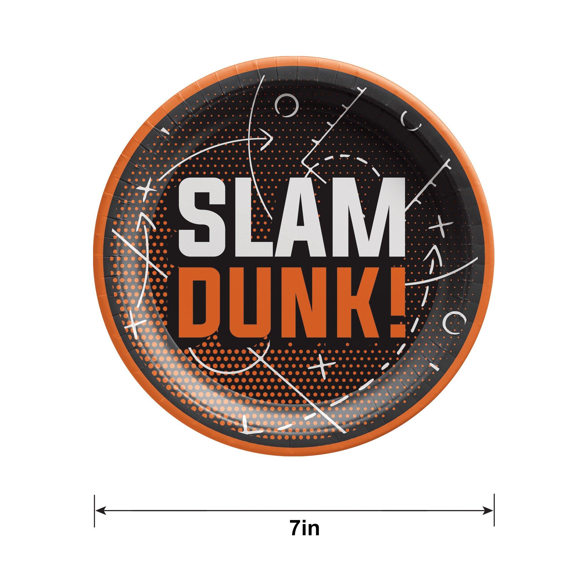 Slam Dunk! Basketball Paper Dessert Plates, 7in, 20ct - Alley Oop