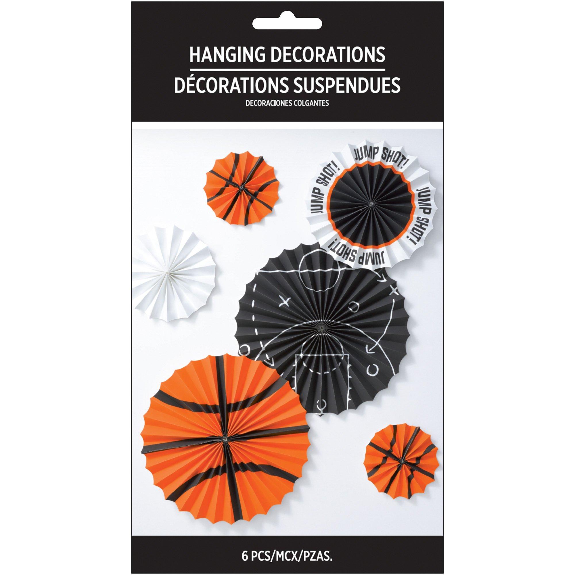 Alley Oop Basketball Paper Fan Decorations, 6ct