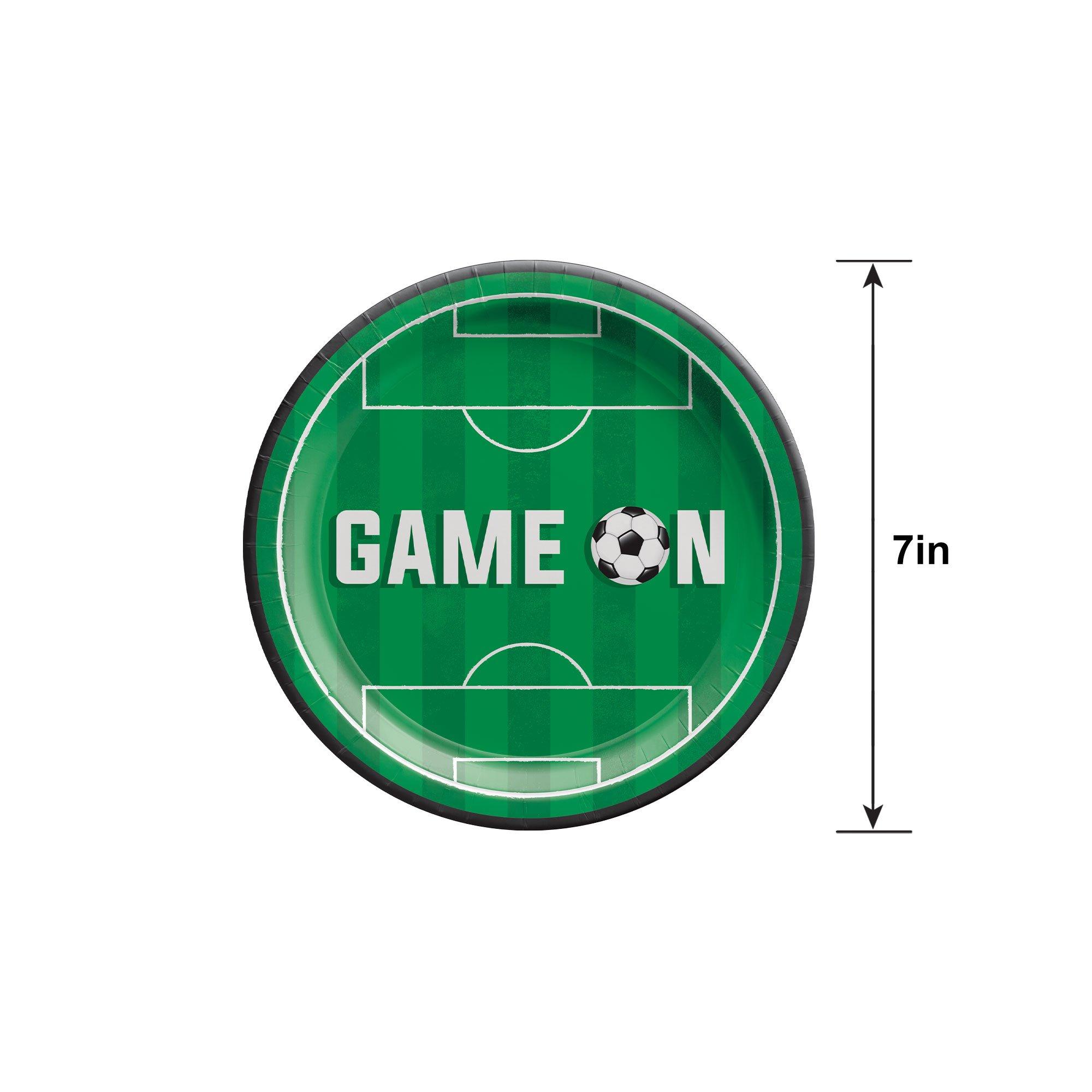 Game On Soccer Field Paper Dessert Plates, 7in, 20ct - Corner Kick