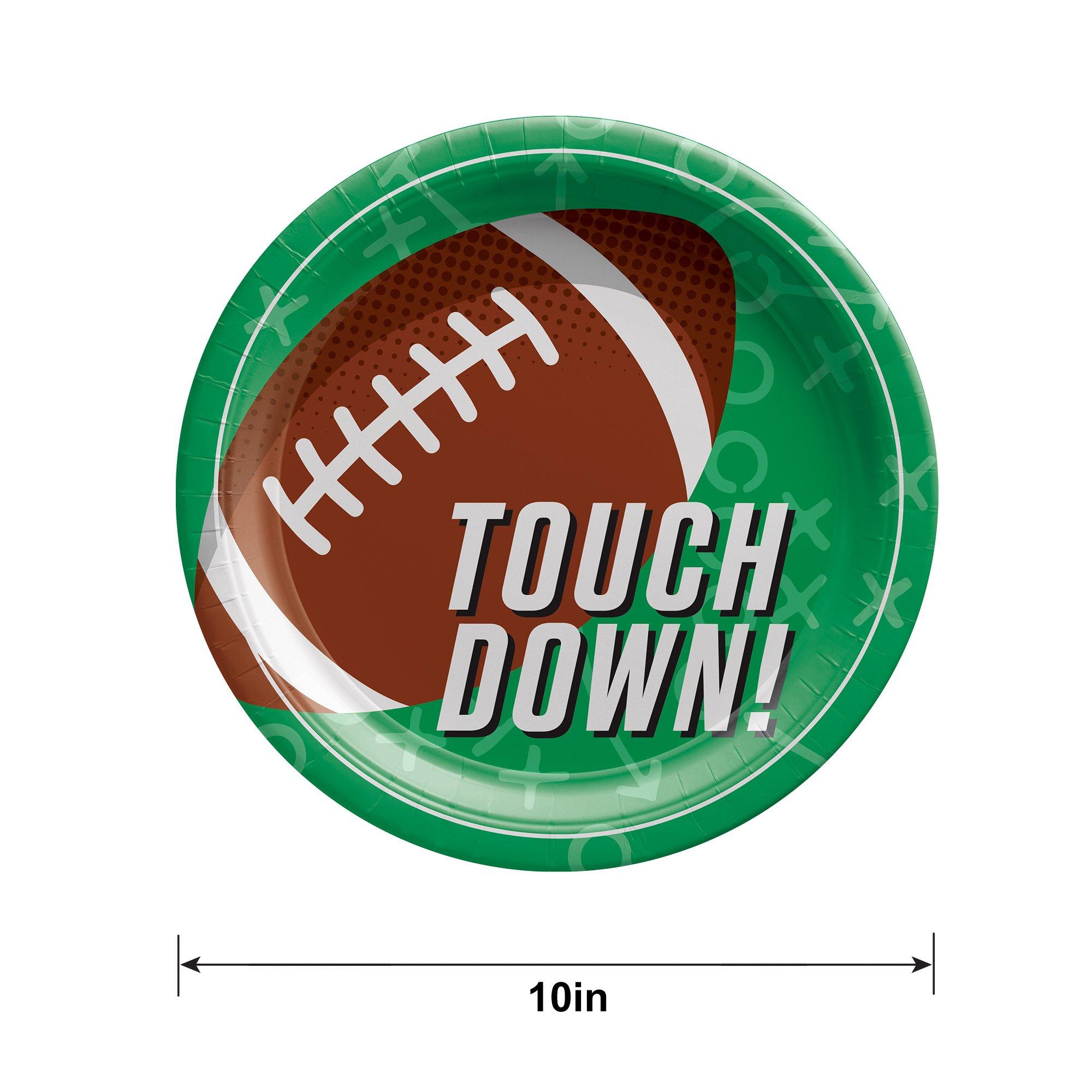 Touchdown Football Paper Dinner Plates, 10in, 50ct - Ready Set