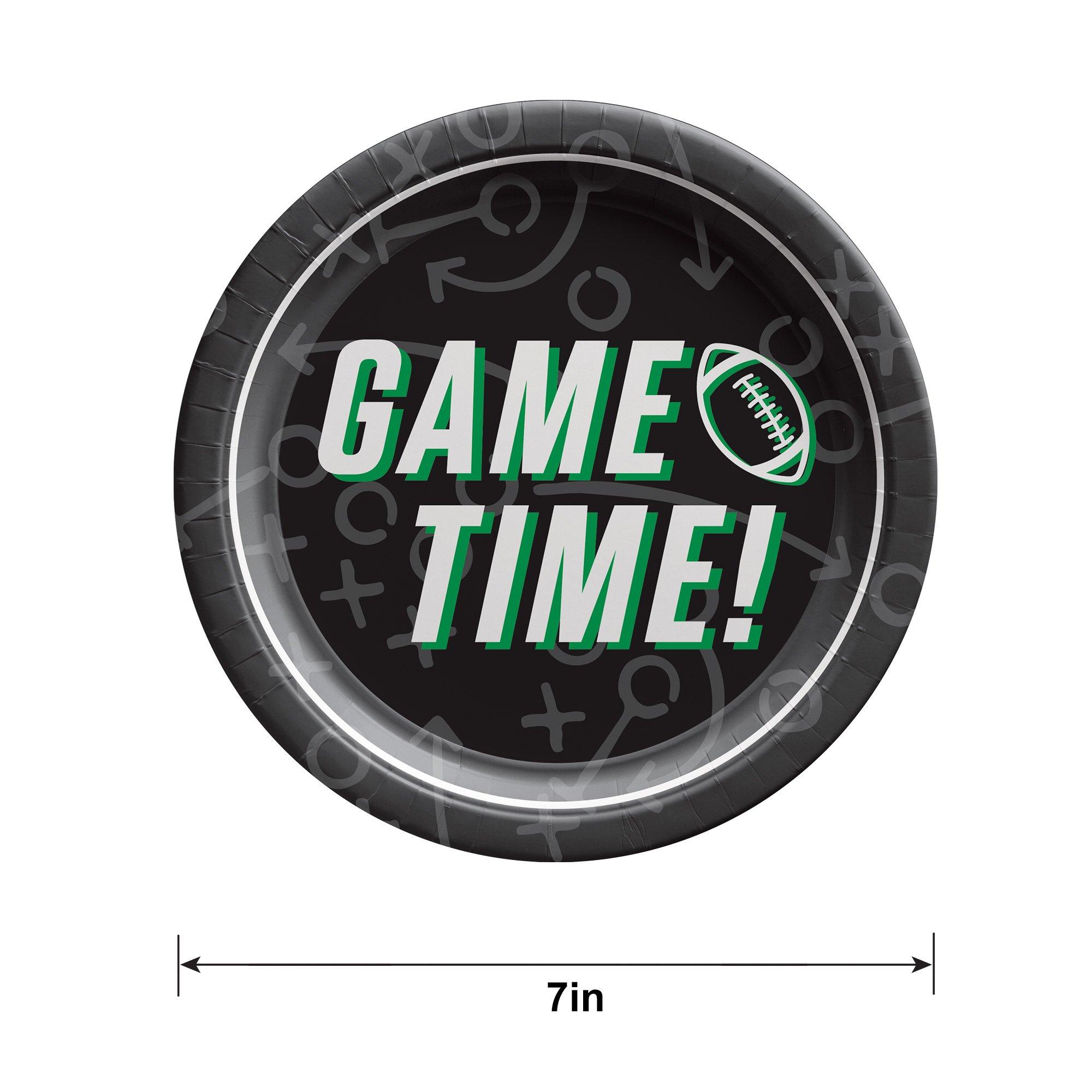 Game Time Football Play Paper Dessert Plates, 6.75in, 50ct - Ready Set
